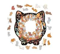Puzzle en Bois De Chat pour La Décoration Murale, Décoration pour La Maison Mignonne en Forme De Chat, Jeux De Puzzle en Bois d'animaux pour Adultes, pour Hommes, Fils, Fille Et Adolescents