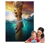 Puzzle en Bois de Jésus, Jouet de Puzzle en Bois de Jésus - Puzzle Jésus Main tendue - Jeu Stimulant, décor saisonnier, Main de Dieu, Puzzle Mural, Ornement pour Salle de Classe, Maison
