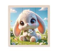 Puzzle en bois de lapin, mignon Puzzle de lapin - Jeu de société créatif de puzzle de lapin - Puzzle en bois en forme d'animal pour garçons, filles, maison, voiture,
