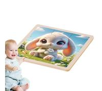 Puzzle en bois de lapin,Mignon Puzzle de lapin - Jeu de société de puzzle amusant en forme de lapin 6 pièces pour enfants | Puzzle en bois en forme d'animal, div