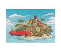 Puzzle en bois de l'île de Cuba avec boîte de rangement, puzzle en bois respectueux de l'environnement pour les loisirs à la maison, le soulagement du stress et la décoration, 300 pièces