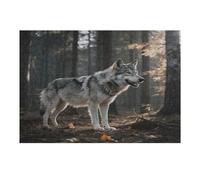 Puzzle en bois de loup avec boîte de rangement, puzzle en bois respectueux de l'environnement pour la maison, les loisirs, le soulagement du stress et la décoration, 300 pièces