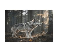 Puzzle en bois de loup avec boîte de rangement, puzzle en bois respectueux de l'environnement pour la maison, les loisirs, le soulagement du stress et la décoration, 1 000 pièces