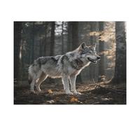 Puzzle en bois de loup avec boîte de rangement, puzzle en bois respectueux de l'environnement pour la maison, les loisirs, le soulagement du stress et la décoration, 500 pièces