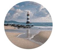 Puzzle en bois de plage de sable pour adulte - 195 pièces - Puzzle unique en forme d'animal avec boîte - Jeu familial amusant - Décoration murale - Cadeau pour homme et femme