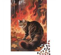 Puzzle en Bois De Qualité Supérieure 1000 Pièces - Chat Maine Coon | Défi Visuel pour Toutes Générations | Assemblage Précis, Satisfaction Totale