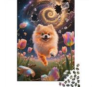 Puzzle en Bois De Qualité Supérieure 1000 Pièces - Chiot Pomeranien | Défi Visuel pour Toutes Générations | Assemblage Précis, Satisfaction Totale