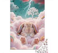 Puzzle en Bois De Qualité Supérieure 1000 Pièces - Lapin Oreilles Pendantes | Défi Visuel pour Toutes Générations | Assemblage Précis, Satisfaction Totale