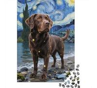 Puzzle en Bois De Qualité Supérieure 1000 Pièces - Retriever Golden | Défi Visuel pour Toutes Générations | Assemblage Précis, Satisfaction Totale