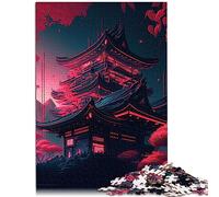Puzzle en Bois de Temple Japonais 1000 pièces Puzzles pour Adultes pour Adultes Cadeaux oeuvre Cadeau 29,5 "x 19,7"/75 * 50cm.