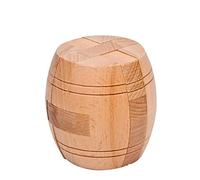Puzzle en bois de tonneau de poudre 2026 fait à la main pour adultes. Un jeu de puzzle 3D pour adultes avec passage caché, basé sur un concept de puzzle mécanique classique. (beige, 4,5 x 3 cm)