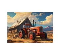 Puzzle en bois de tracteur rouge de ferme pour adulte 1000 pièces pour un festin visuel parfait ! 1000 pièces