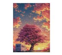 Puzzle en Bois Décoratif Cherry Blossom Camper Sunset pour Adultes, 500 PCS | Une activité sans écran autour de la table - un loisir seul ou à plusieurs à la maison.