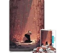 Puzzle en Bois Décoratif Panda in A Bamboo Forest pour Adultes, 300 PCS