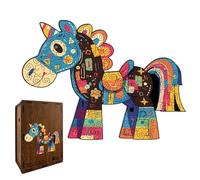 Puzzle en bois - Décoration en forme de cheval éducative | Puzzle en bois texturé, pour voiture, salle d'attente, voyage, vacances, avion, famille, grands-parents et petits-