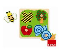 Puzzle en bois d'encastrement - Goula - Campagne - Animaux - 4 pièces - Mixte - 12 mois+