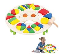 Puzzle en bois - Design de poignée sensorielle à gros boutons - Développement des compétences cognitives pour l'apprentissage précoce | Outil pédagogique de style pour le train de reconnaissance des