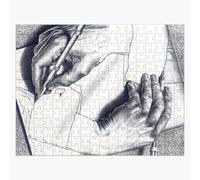 Puzzle en bois Dessiner des mains par M.C. Escher 300 pièces 38x26 cm jouet décoration mura