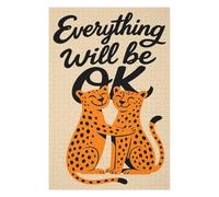 Puzzle en Bois Détaillé Everything Will Be OK - Cheetahs pour Adultes, 1000 PCS