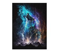 Puzzle en Bois Détaillé Galactic Wolf Howling -2 pour Adultes, 500 PCS