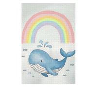 Puzzle en Bois Détaillé Whale, Fish and Rainbow pour Adultes, 1000 PCS