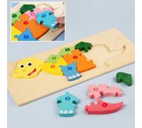 Puzzle En Bois Dinosaure Girafe, Jouet Éducatif Pour Enfants, Cadeau