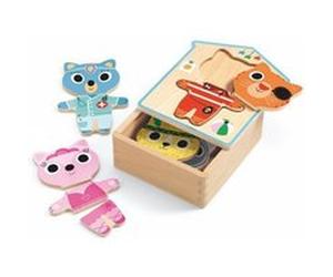 Puzzle en bois Djeco Dressup-Mix Multicolore G