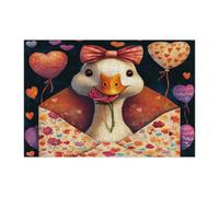 Puzzle en bois d'oie de Saint-Valentin pour adultes, lettres d'amour, amoureux des animaux, décorations imprimées pour fête de divertissement