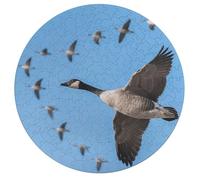 Puzzle en bois d'oie sauvage pour adulte, 195 pièces, puzzle unique en forme d'animal avec boîte, jeu familial, décoration murale, cadeau pour homme et femme