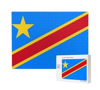 Puzzle en bois Drapeau du Congo 500 pièces - Puzzle horizontal - Loisirs familiaux et défi cérébral