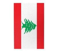 Puzzle en bois drapeau du Liban 1000 pièces - Activité familiale relaxante pour adultes - Puzzle paysage coloré dans une boîte en plastique - Cadeau de décoration d'intérieur
