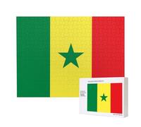 Puzzle en bois Drapeau du Sénégal 500 pièces - Puzzle horizontal - Loisirs familiaux et défi cérébral