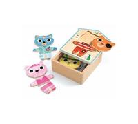 Djeco - Puzzle en bois Dressup Mix - Créativité et éveil