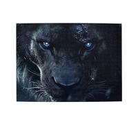 Puzzle en bois du grand lion noir de 500 pièces pour adultes, puzzle stimulant pour taille de jeu 38,1 x 51,8 cm
