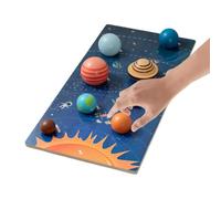 Puzzle en Bois du système Solaire Jouet d'apprentissage Espace et planètes