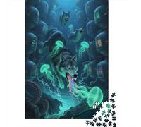 Puzzle en Bois Éducatif 1000 Pièces - Loup | Apprendre en S'amusant | Stimule La Réflexion Et La Créativité des Adolescents