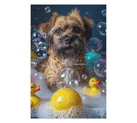 Puzzle en Bois Élégant Border Terrier Dog pour Adultes, 1000 PCS