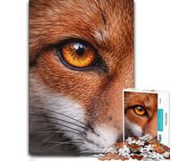 Puzzle en Bois Élégant Close-up of A Red Fox Eye pour Adultes, 300 PCS