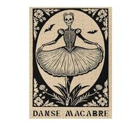 Puzzle en Bois Élégant Danse Macabre Skeleton Ballerina pour Adultes, 500 PCS