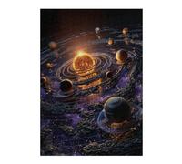 Puzzle en Bois Élégant Exploring The Solar System A Visual Journey pour Adultes, 300 PCS