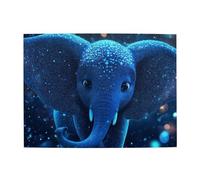 Puzzle en bois éléphant à pois bleus de 500 pièces pour adultes, puzzle stimulant pour taille de jeu 38,1 x 51,8 cm