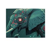 Puzzle en bois éléphant aux yeux rouges de 500 pièces pour adultes, puzzle stimulant pour taille de jeu 38,1 x 51,8 cm