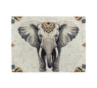 Puzzle en bois éléphant noir et blanc de 500 pièces pour adultes, puzzle stimulant pour taille de jeu 38,1 x 51,8 cm