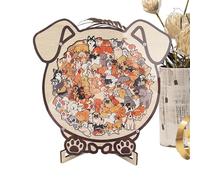 Puzzle en bois en forme d'animal pour adultes et enfants - Puzzle irrégulier de 22 cm avec cadre | Décoration de bureau unique en forme d'animaux pour la maison et le bureau | Sculpture créative en