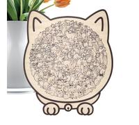 Puzzle en Bois en Forme De Chat - 135 Pièces De Puzzle Chat Décoratif - Ornement Animal pour Bibliothèque - pour Femmes Famille Amateurs de Chatons Halloween Noël Fête Maison