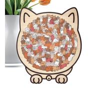 Puzzle en Bois en Forme De Chat 135 Pièces Sculpture Jouet pour Compétence Motrice Fine Adultes Famille Femmes Maison Noël Amoureux des Félins