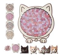 Puzzle en bois en forme de chat coloré de 135 pièces, puzzle en bois en forme d'animal unique, cadeau créatif pour les amateurs de chats ou les fans de puzzles, décoration d'intérieur (couleur