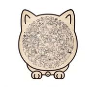 Puzzle en bois en forme de chat coloré de 135 pièces, puzzle en bois en forme de chat avec contours de chats adorables encadrés, puzzle en bois unique en forme d'animal pour adultes et adolescents