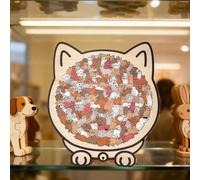 Puzzle en Bois en Forme de Chat de Couleur Morandi de 135 pièces, Jouet de motricité Fine, Puzzle en Bois de Forme Animale pour Les Amoureux des Chats, décoration intérieure