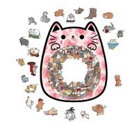 Puzzle en Bois en Forme De Chat,Jouet D'Interaction Parent-Enfant Et D'Éducation Précoce - Puzzles d'animaux en Bois pour Adultes | pour Femmes, Fils, Filles Et Adolescents